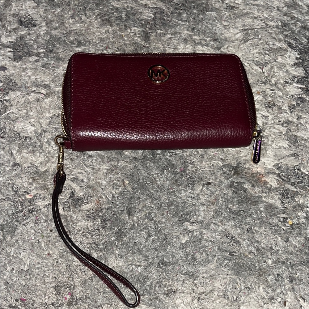 Michael Kors Dark Red Wristlet Clutch
